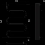 Terminus Ш-образный Электро 25 — электрические полотенцесушители 825×600